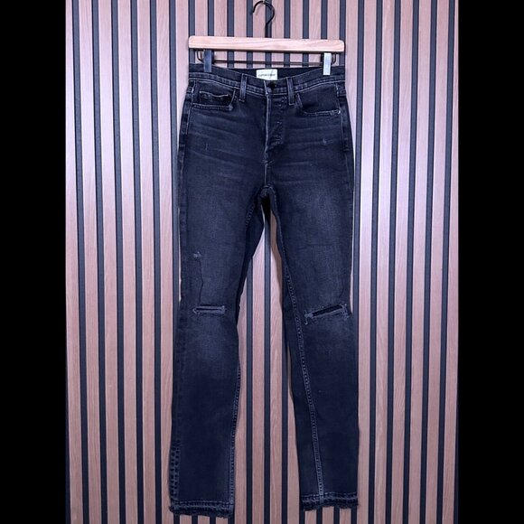 Cotton Citizen Jeans 27 Womens Gray Skinny Charcoal Wash Distressed Denim - Picture 1 of 10